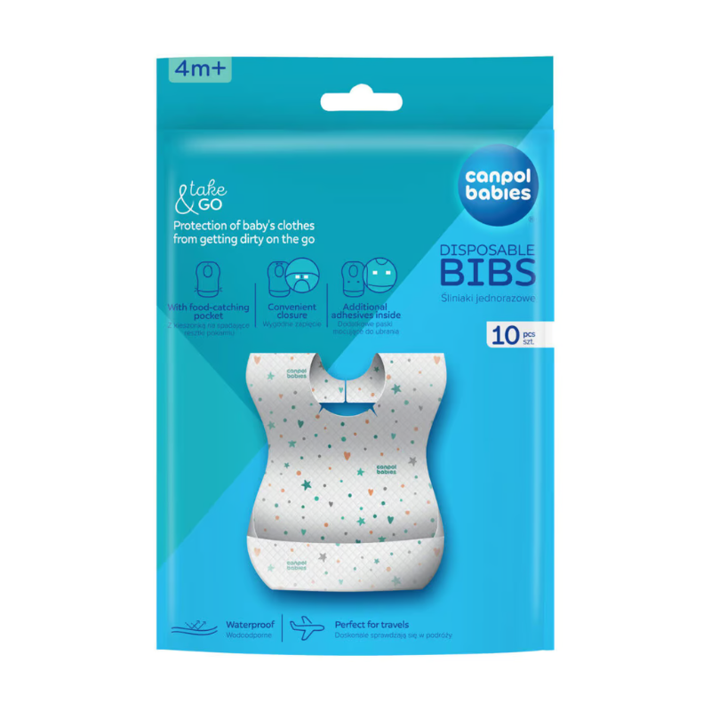 CANPOL BABIES BAVOIRS JETABLES IMPERMEABLES AVEC POCHE LOT DE 10 PHARMASHOP