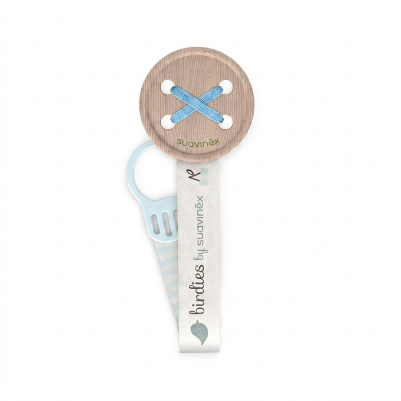 SUAVINEX ATTACHE SUCETTE RUBAN BIRDIES BLEU PHARMASHOP