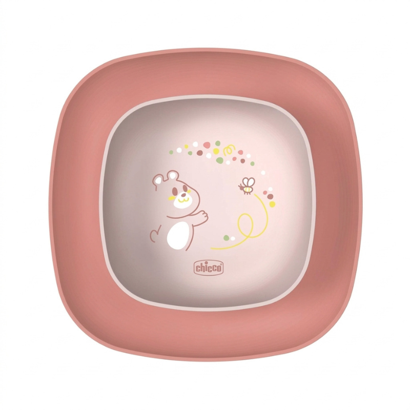 CHICCO ENSEMBLE D'ASSIETTES 12M+ ROSE PHARMASHOP