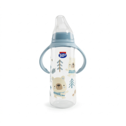 BABY PUR BIBERON D'APPRENTISSAGE INCASSABLE AVEC POIGNEES 270 ML REF 72502 BLEU PHARMASHOP
