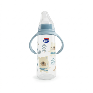 BABY PUR BIBERON D'APPRENTISSAGE INCASSABLE AVEC POIGNEES 270 ML REF 72502 BLEU PHARMASHOP