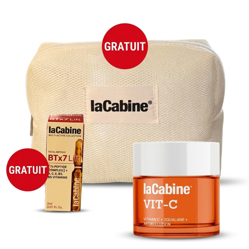 LA CABINE VIT C CREME A LA VITAMINE C 50ML + BTx7 LIFT 2ML (OFFERT) + TROUSSE BLANC (OFFERT) PHARMASHOP