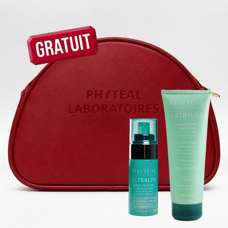 PHYTEAL ULTRALISS SÉRUM TRAITANT 40ML+ULTRALISS SHAMPOOING PURIFIANT 250 ML+TROUSSE DE MAQUILLAGE PHARMASHOP