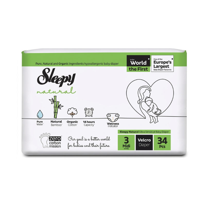 SLEEPY NATURAL COUCHES BEBE TAILLE 3 - 34 UNITES