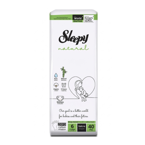 SLEEPY NATURAL JUMBO COUCHES BEBE TAILLE 6 40 UNITES