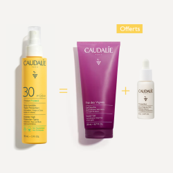 CAUDALIE VINOSUN PROTECT SPRAY SPF30 150ML+VINOPERFECT SERUM ECLAT 10ML(OFFERT)+THE DES VIGNES GEL DOUCHE 200ML(OFFERT)