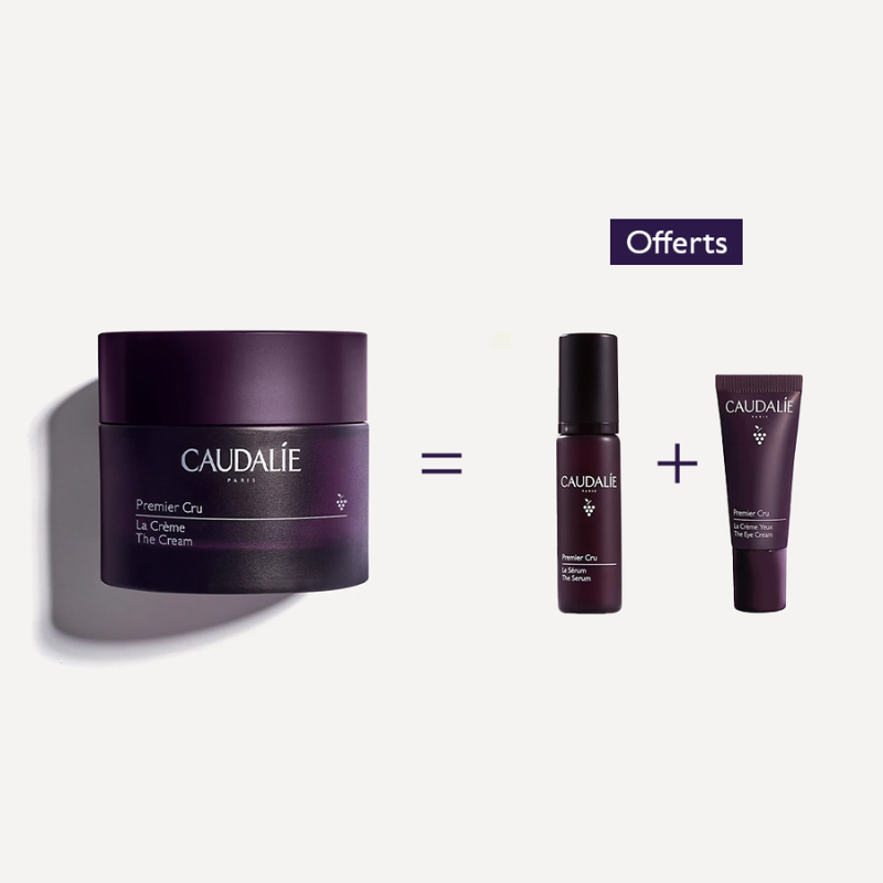 CAUDALIE PREMIER CRU LA CREME ANTI AGE 50ML+ SERUM 10ML OFFERT + CREME DES YEUX OFFERTE PHARMASHOP