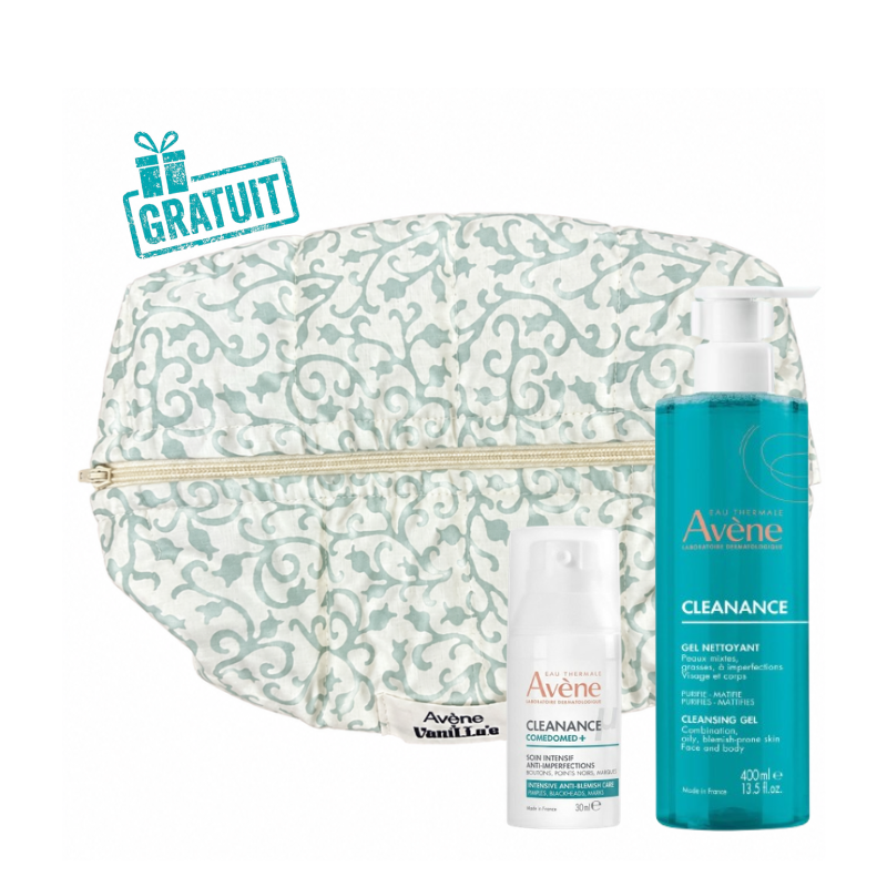 AVENE CLEANANCE COMEDOMED+ SOIN INTENSIF ANTI IMPERFECTIONS 30ML+GEL NETTOYANT 400ML+TROUSSE VANILLA OFFERTE