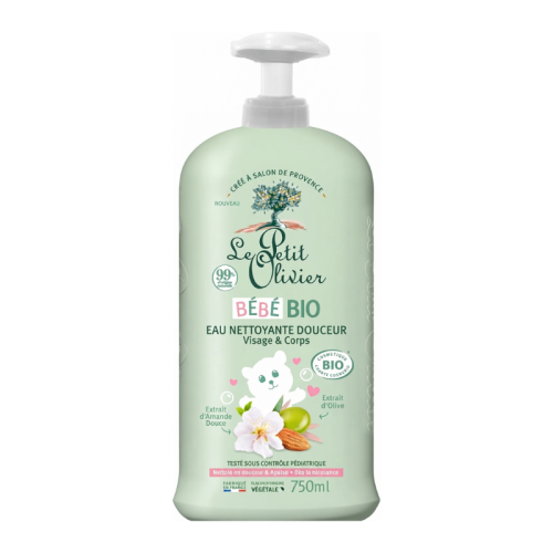 LE PETIT OLIVIER EAU NETTOYANTE POUR LE VISAGE ET LE CORPS POUR ENFANTS 750 ML