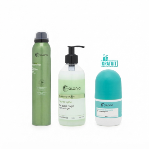 ALANIA DEODORANT PARFUME FLEUR DE LUNE 200ML+GEL LAVANT CORPS FLEUR DE LUNE 350ML+ROLL ANTI TRANSPIRANT 50ML (OFFERT)