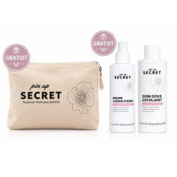 PIN UP SECRET SOIN DOUX EXFOLIANT 200ML+BRUME JARDIN D'EDEN 200ML OFFERT+TROUSSE FLEUR OFFERT PHARMASHOP