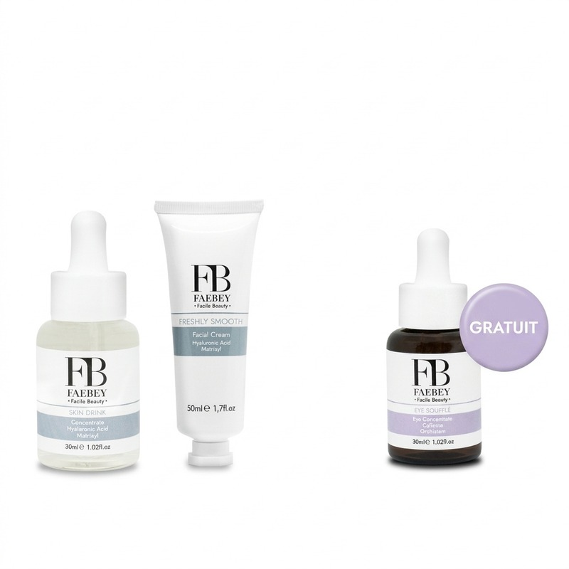 FAEBEY SKIN DRINK SERUM 30ML+FRESHLY SMOOTH CREME VISAGE FRAICHE ET LISSE 50ML+EYE SOUFFLE CONCENTRATE 30ML OFFERT