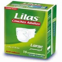 Lilas Couches Adultes Confort Protect Large , 15 pièces