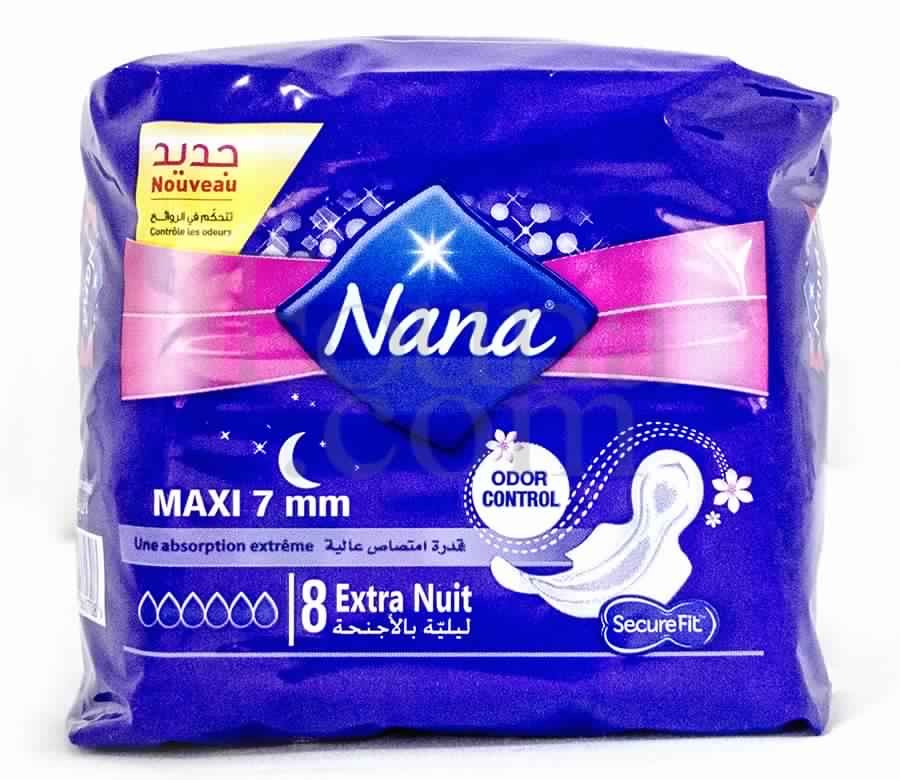 NANA serviette maxi extra nuit 8 pièces