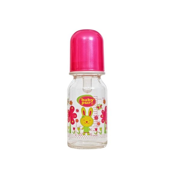 BABY PUR MINI-BIBERON EN VERRE 120ML ROSE-pharmashop